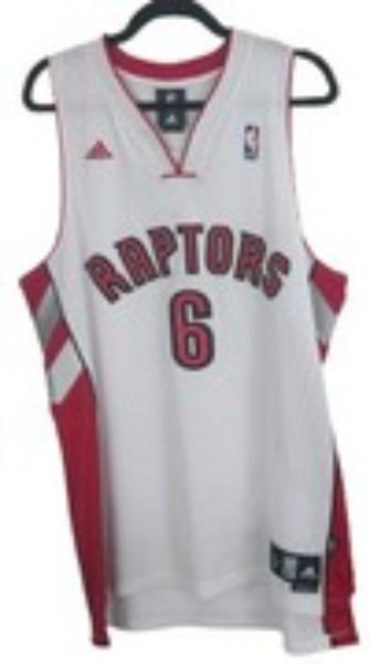 10117-1-Resized.jpg Jermaine O’Neal #6 Toronto Raptors Adidas Jersey Large – White NBA - Image 1