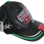 11009 NASCAR #18 Interstate Batteries Leather Cap Adjustable Strap