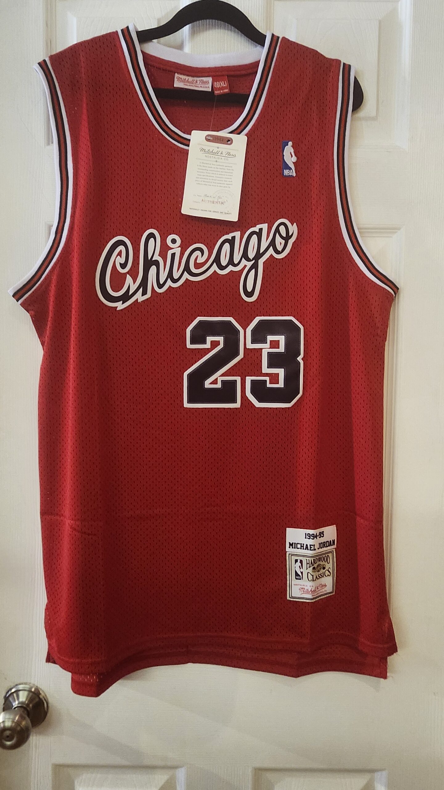 11294-1 NBA #23 Jordan Chicago Red Jersey XL with tags - Image 1
