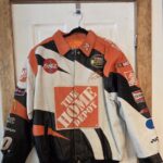 NASCAR #20 Tony Stewart Home Depot Leather Orange/White/Black Jacket XL