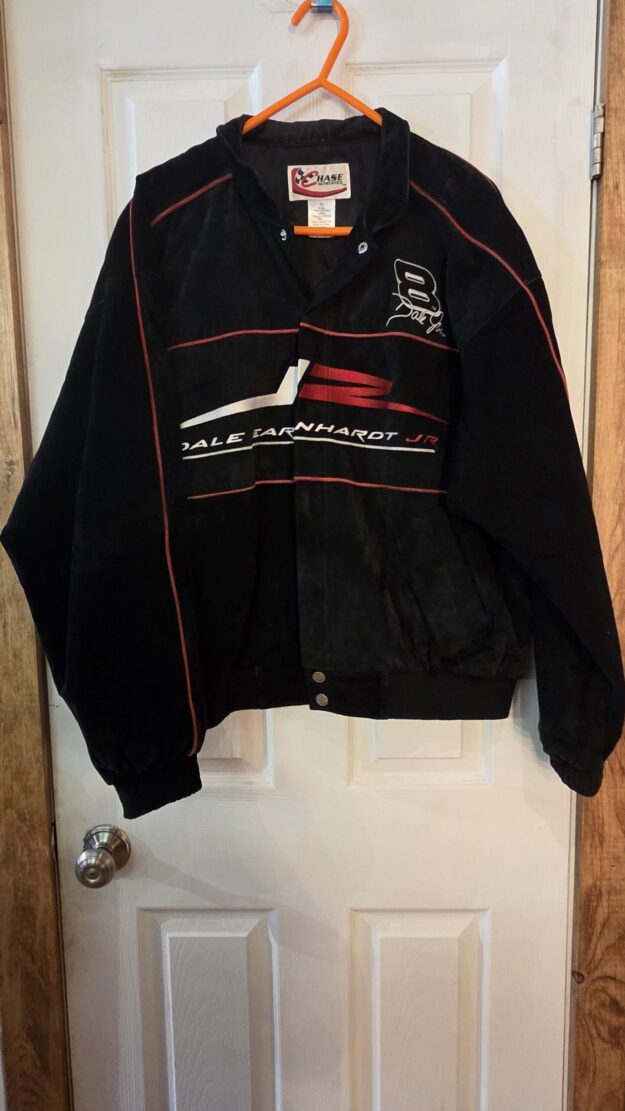 cropped-00002-1-scaled-1.jpg NASCAR #8 Dale Earnhardt Jr Budweiser Black SuedeJacket XL - Image 1