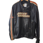 #10373. HD Black Genuine Leather with HD Colors Jacket X-Large