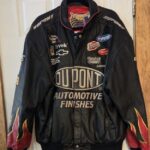 NASCAR Jeff Hamilton Vintage Jeff Gordon Dupont Leather Jacket Black XL