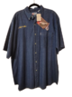 10189 NASCAR Rusty Wallace Short Sleeve Blue Denim Dress/Casual Shirt XL