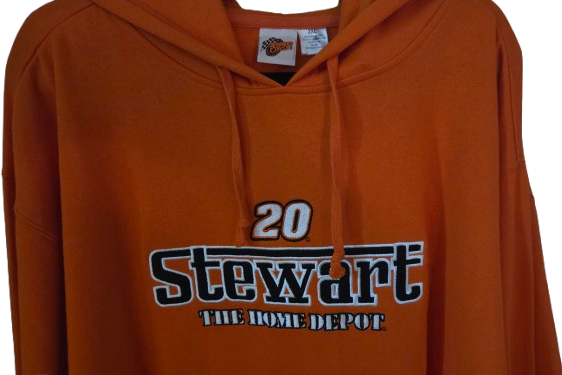 10484-3-removebg-preview 10484 NASCAR #20 Tony Stewart The Home Depot Orange Hoodie 2XL - Image 1